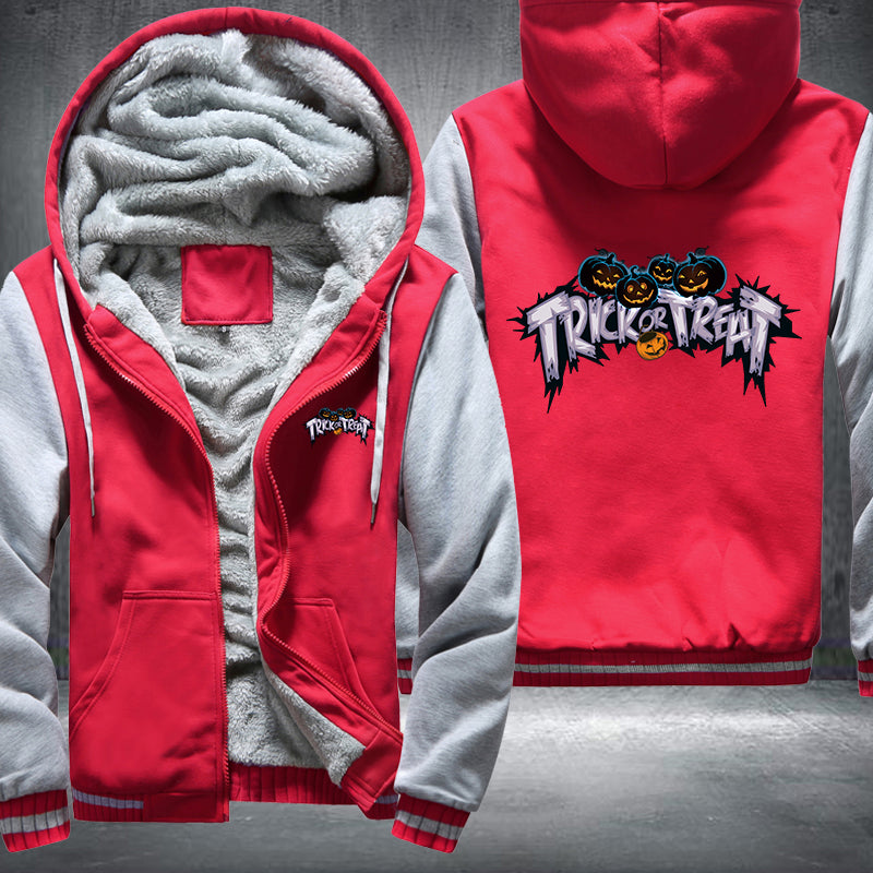Halloween Pumpkin Trick or Treat Fleece Hoodies Jacket