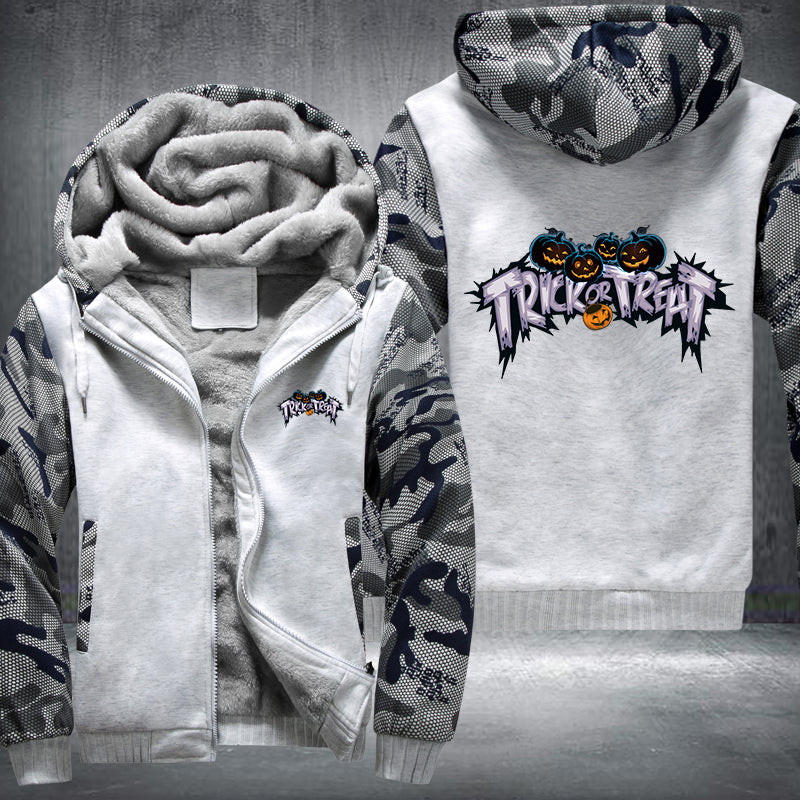 Halloween Pumpkin Trick or Treat Fleece Hoodies Jacket