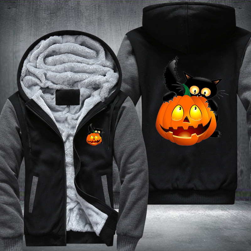 Halloween Scary Pumpkin Fleece Hoodies Jacket