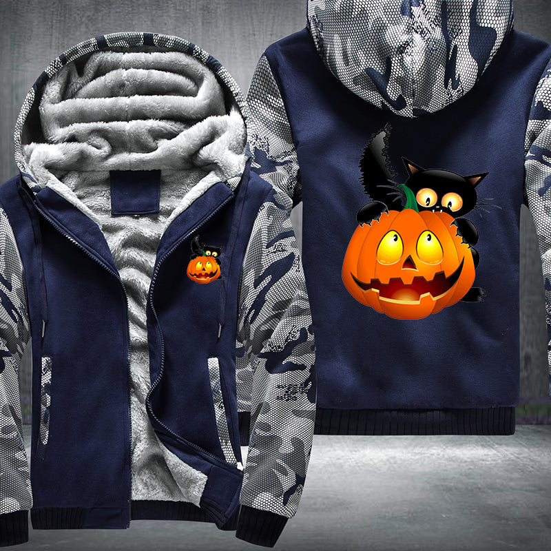 Halloween Scary Pumpkin Fleece Hoodies Jacket