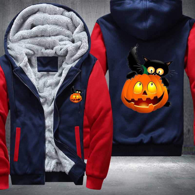 Halloween Scary Pumpkin Fleece Hoodies Jacket