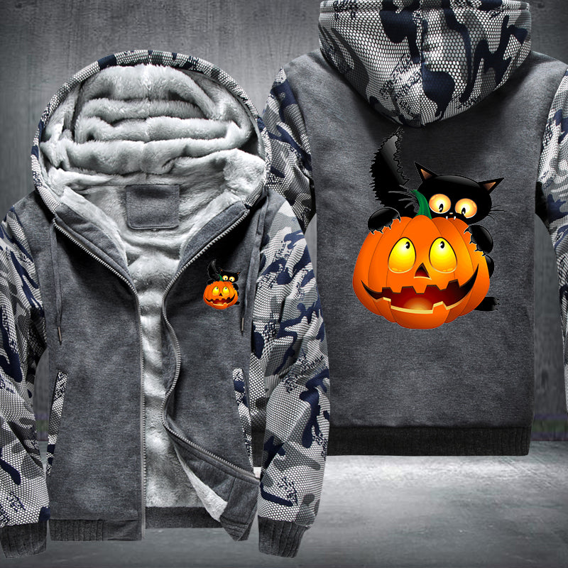 Halloween Scary Pumpkin Fleece Hoodies Jacket