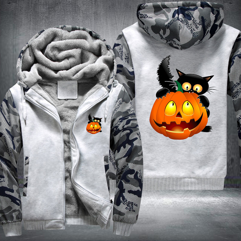 Halloween Scary Pumpkin Fleece Hoodies Jacket