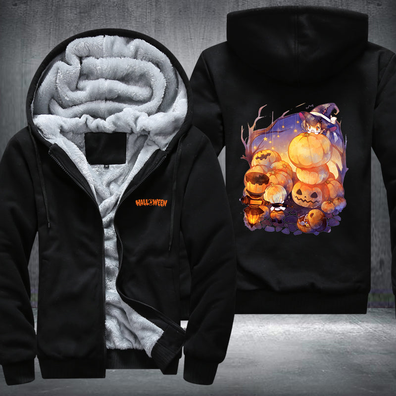 Happy Halloween Night Party Fleece Hoodies Jacket