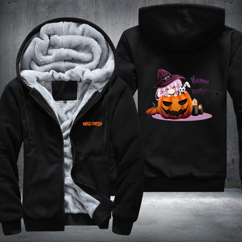 Happy Halloween Cartoon Fleece Hoodies Jacket