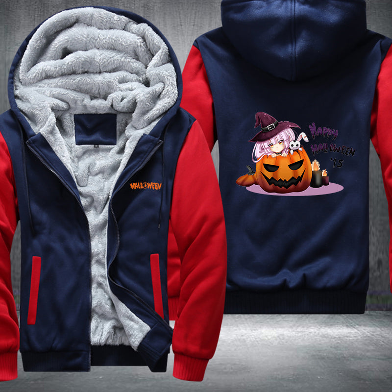 Happy Halloween Cartoon Fleece Hoodies Jacket