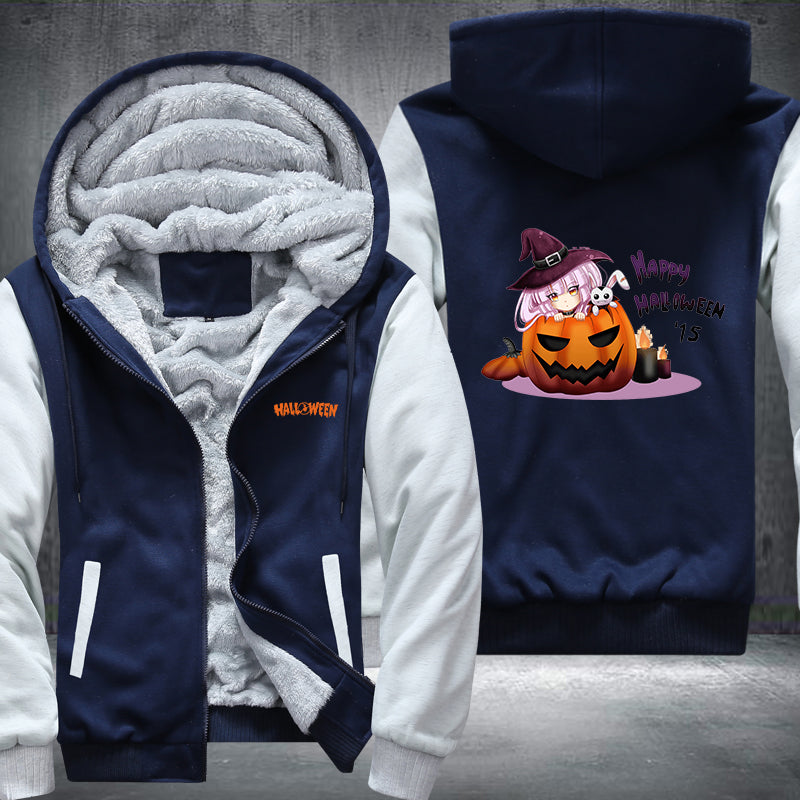 Happy Halloween Cartoon Fleece Hoodies Jacket