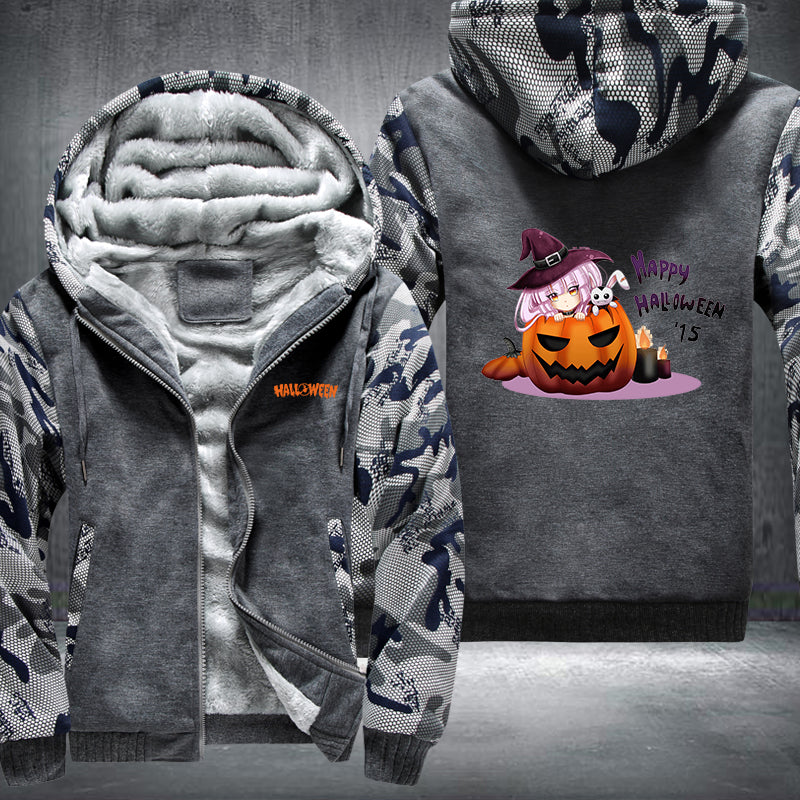 Happy Halloween Cartoon Fleece Hoodies Jacket