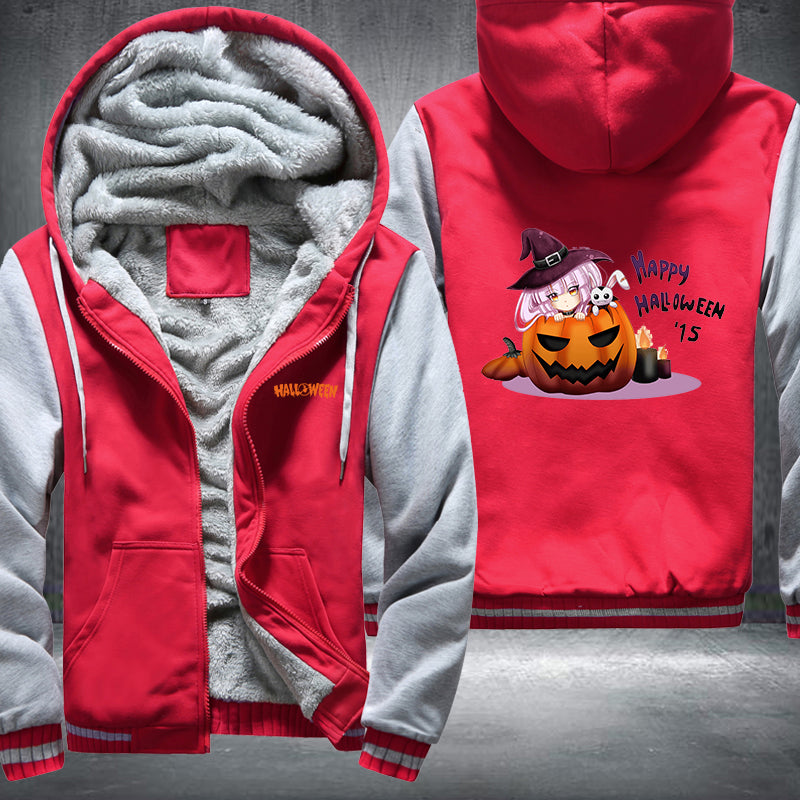 Happy Halloween Cartoon Fleece Hoodies Jacket