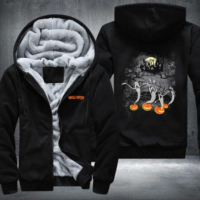 Ghost Horror Halloween Fleece Hoodies Jacket