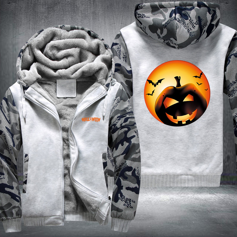 Pumpkin Horror Halloween Fleece Hoodies Jacket