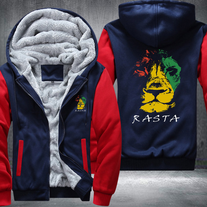 Rasta Lion Fleece Hoodies Jacket