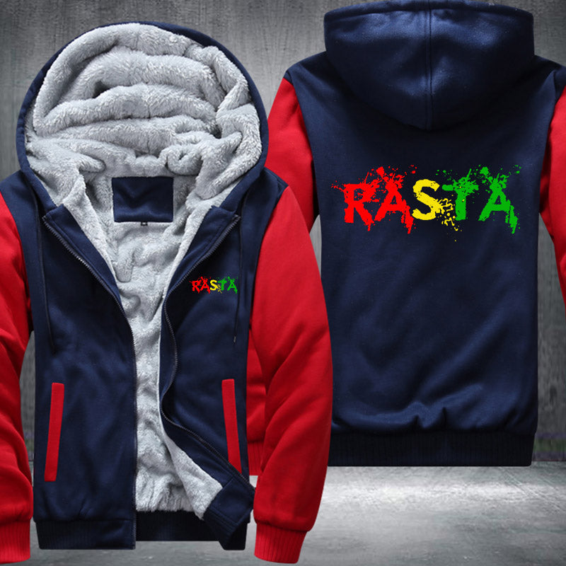 Rasta style Fleece Hoodies Jacket