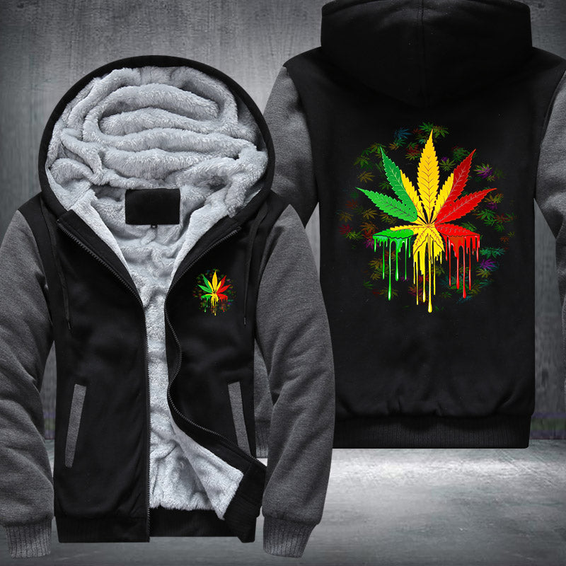 Leaf Rasta Fleece Hoodies Jacket