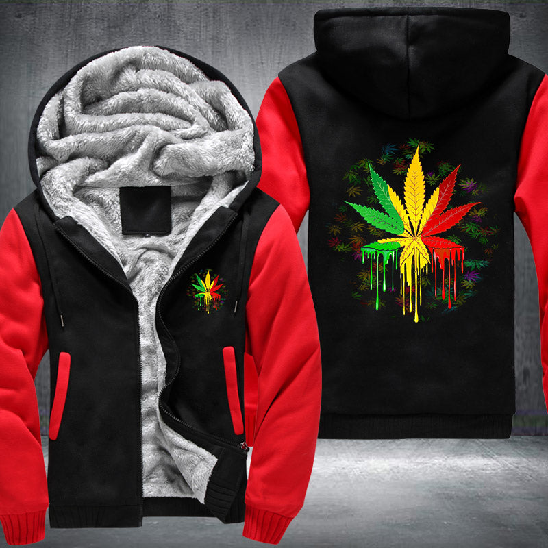 Leaf Rasta Fleece Hoodies Jacket