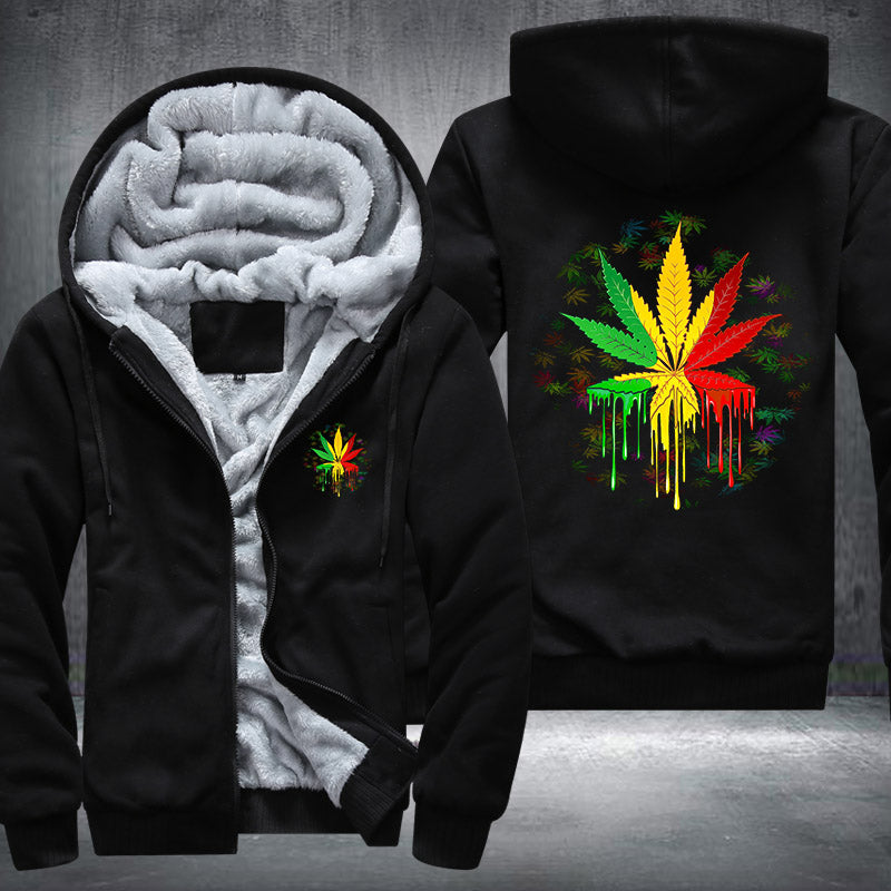 Leaf Rasta Fleece Hoodies Jacket