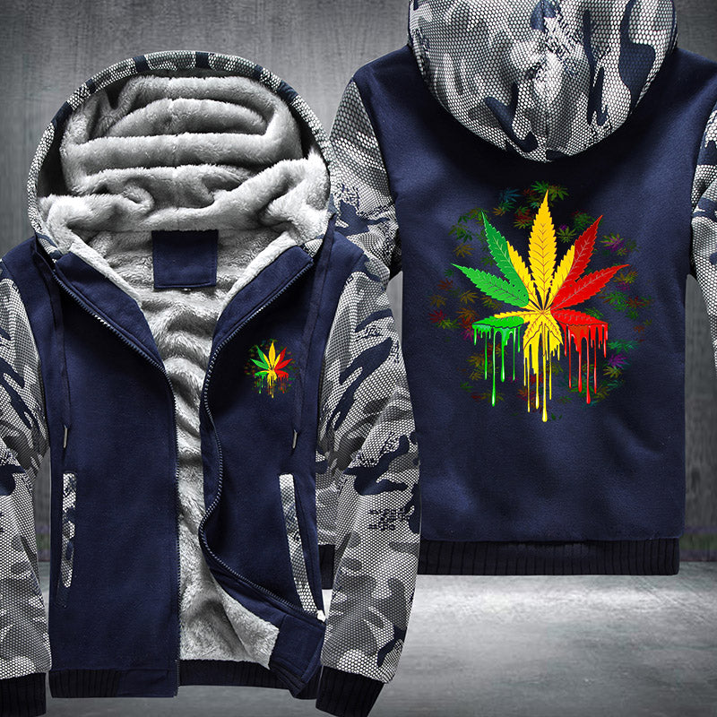 Leaf Rasta Fleece Hoodies Jacket