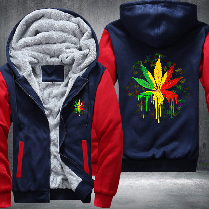 Leaf Rasta Fleece Hoodies Jacket