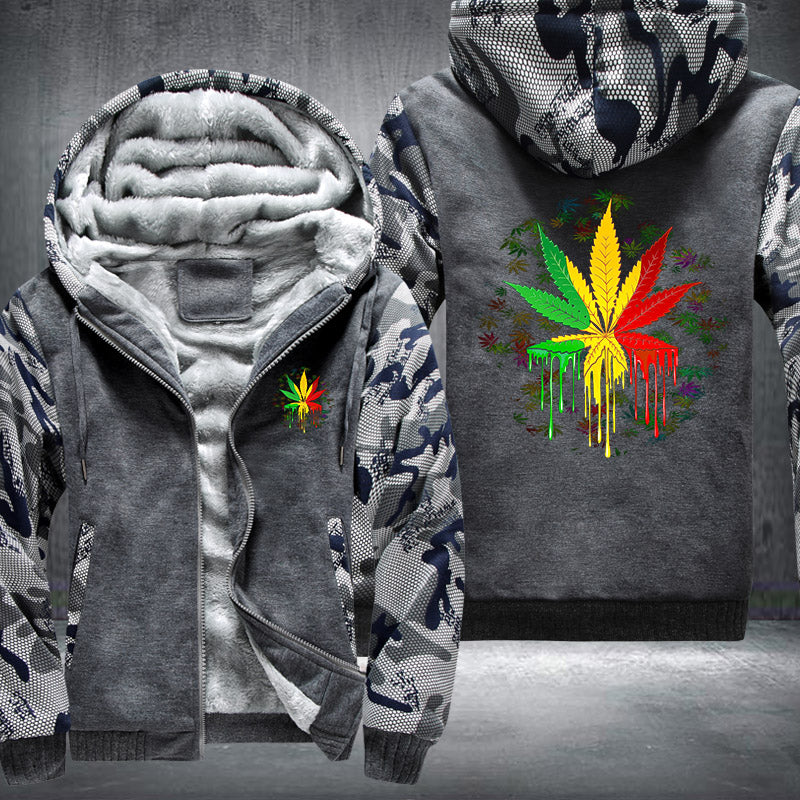 Leaf Rasta Fleece Hoodies Jacket