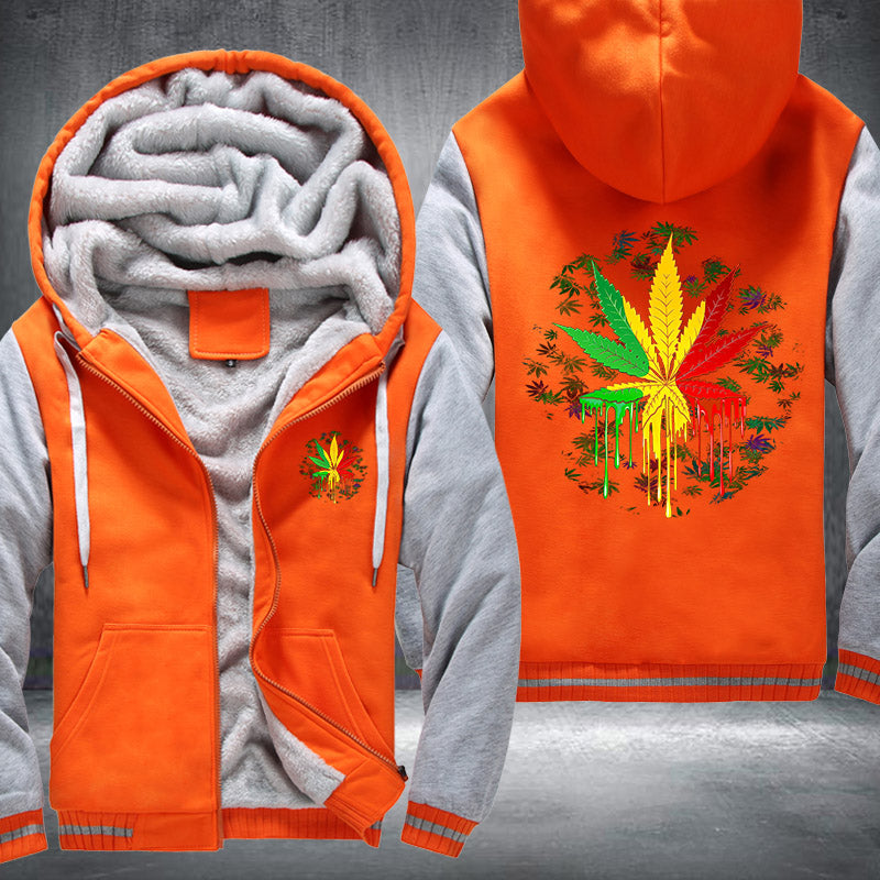 Leaf Rasta Fleece Hoodies Jacket