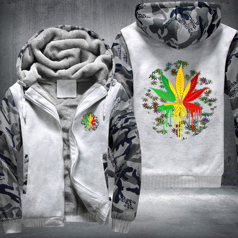 Leaf Rasta Fleece Hoodies Jacket