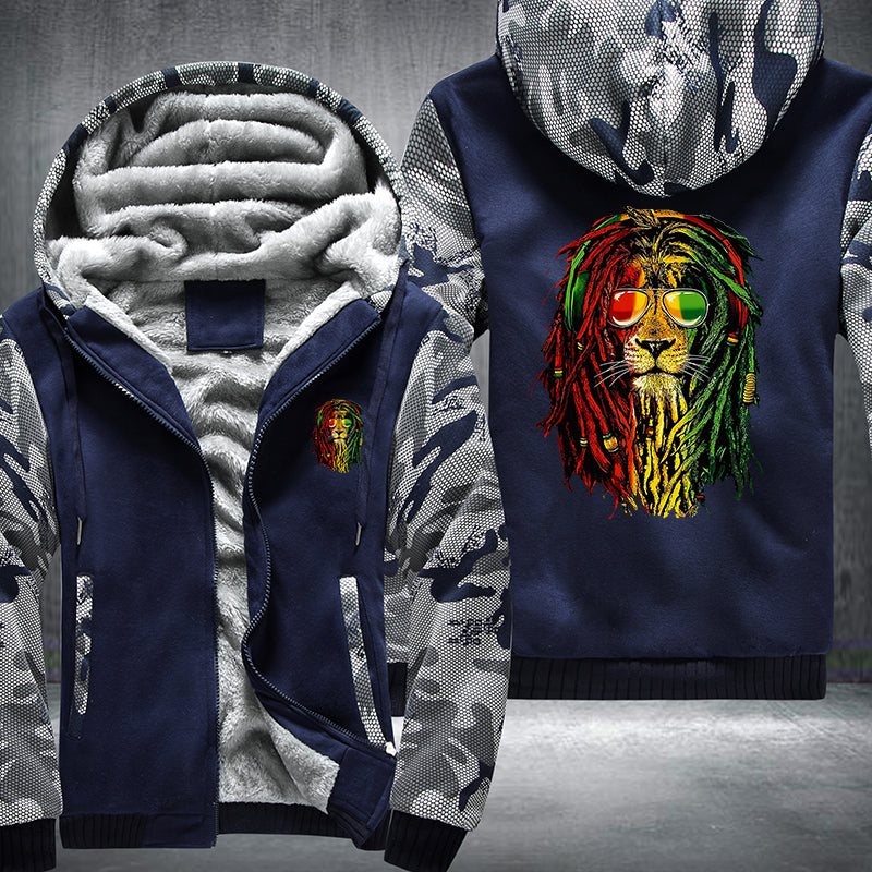 Lion Raggae Rasta Fleece Hoodies Jacket