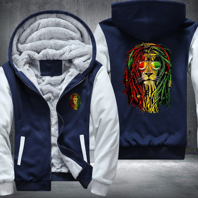 Lion Raggae Rasta Fleece Hoodies Jacket