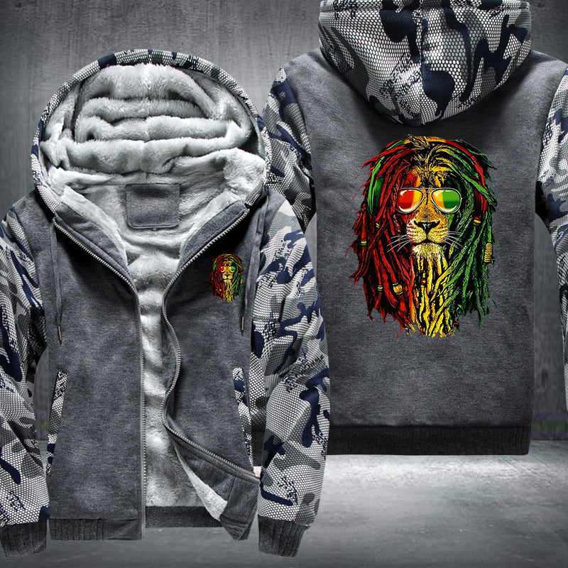 Lion Raggae Rasta Fleece Hoodies Jacket