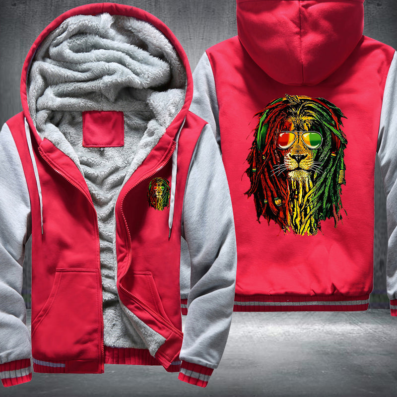 Lion Raggae Rasta Fleece Hoodies Jacket