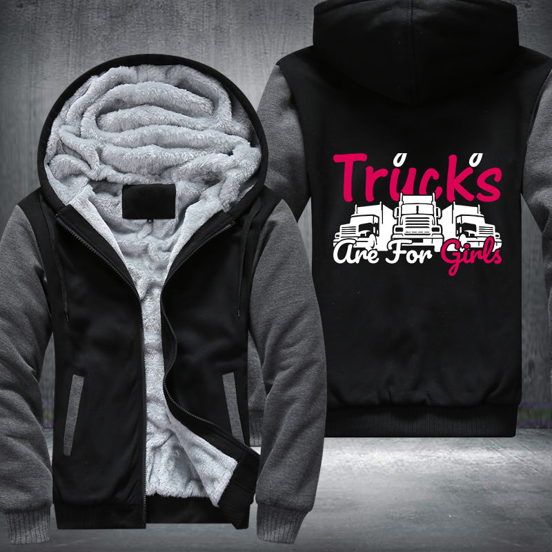 Trucks are for girls Fleece Hoodies Jacket