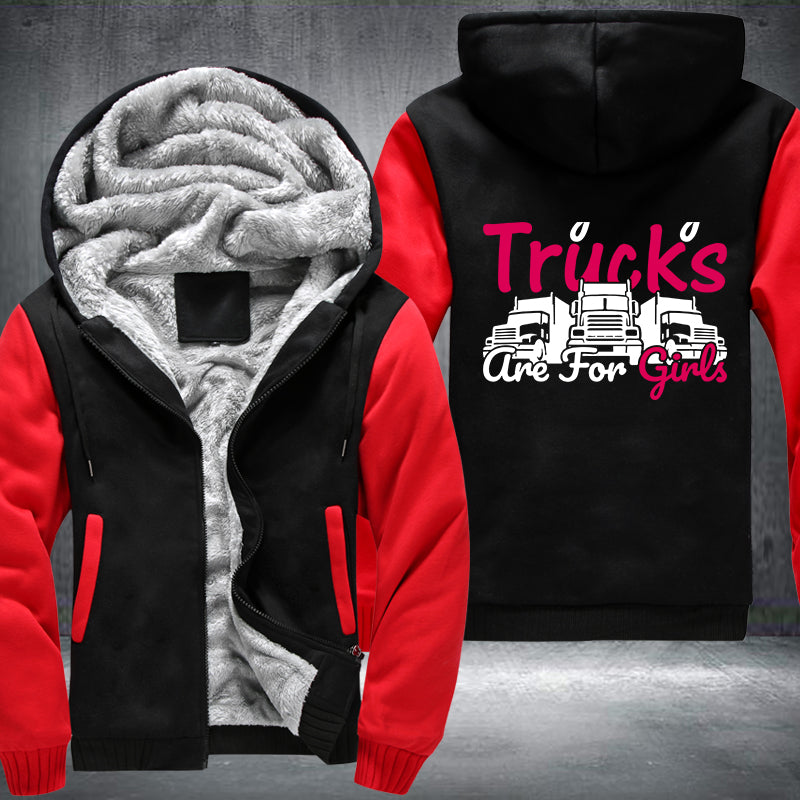 Trucks are for girls Fleece Hoodies Jacket