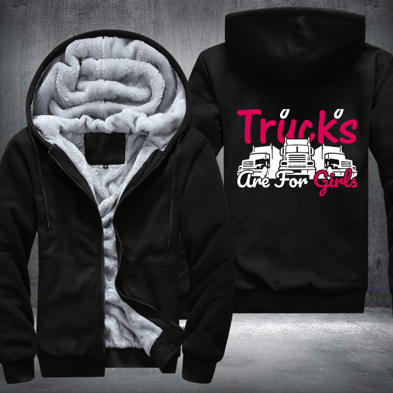 Trucks are for girls Fleece Hoodies Jacket