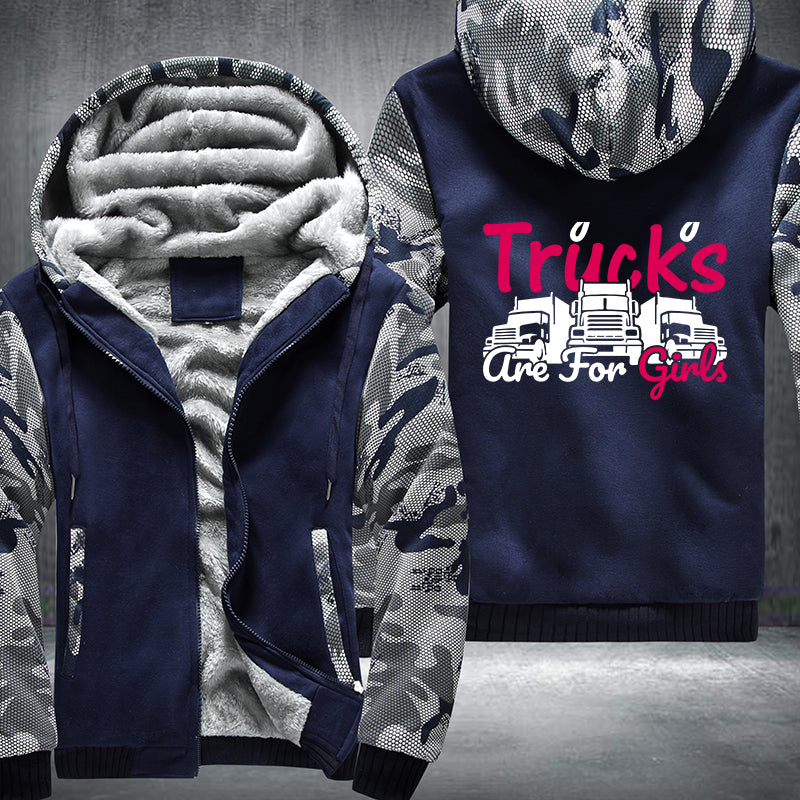 Trucks are for girls Fleece Hoodies Jacket