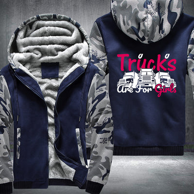 Trucks are for girls Fleece Hoodies Jacket