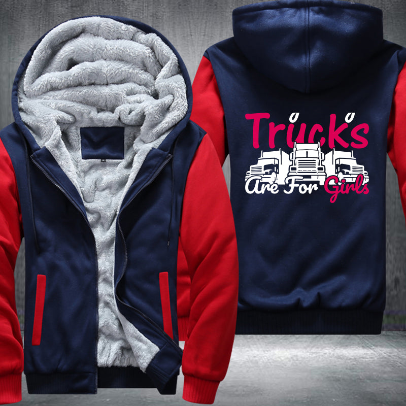 Trucks are for girls Fleece Hoodies Jacket