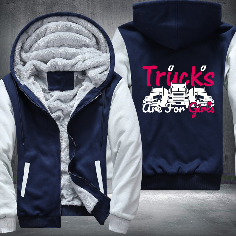 Trucks are for girls Fleece Hoodies Jacket