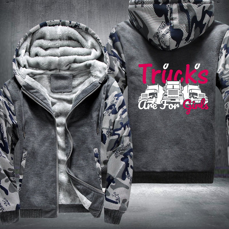 Trucks are for girls Fleece Hoodies Jacket