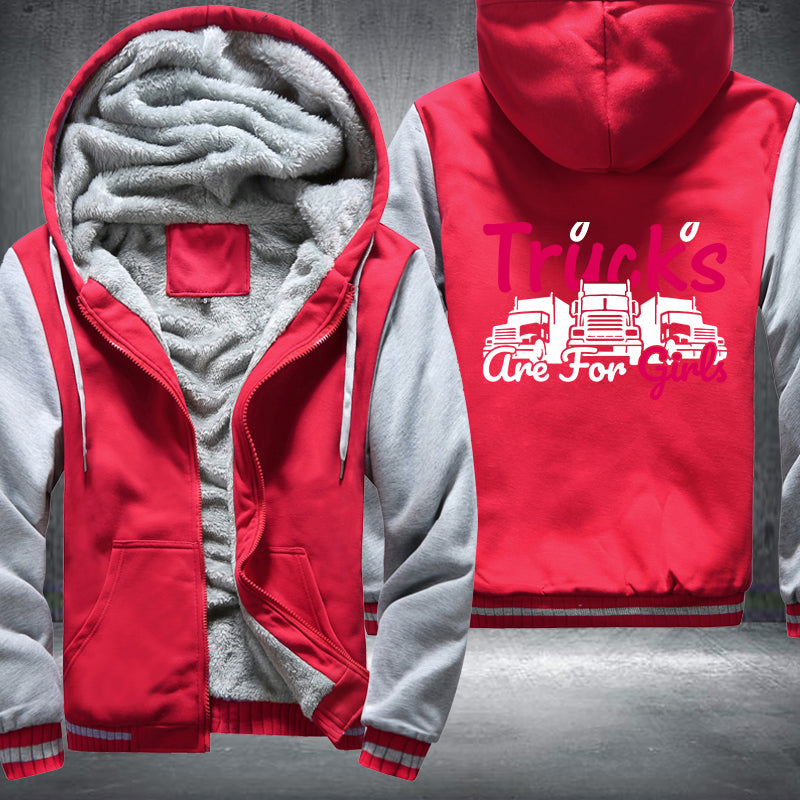 Trucks are for girls Fleece Hoodies Jacket