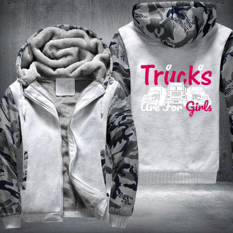 Trucks are for girls Fleece Hoodies Jacket