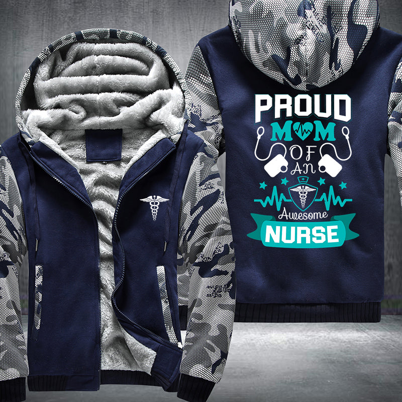 Proud Mom Of An Awesome Nurse Fleece Hoodies Jacket