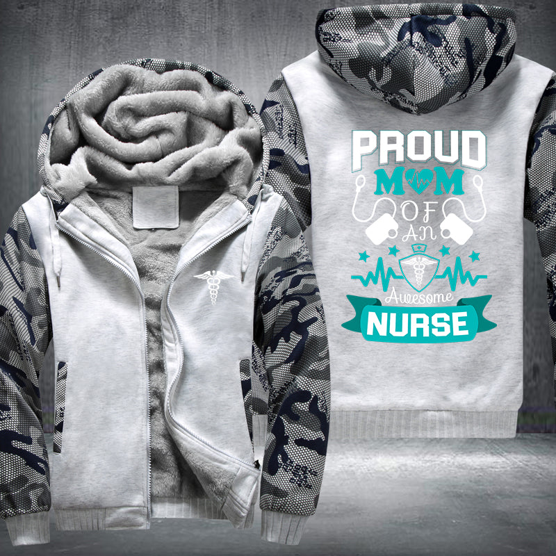 Proud Mom Of An Awesome Nurse Fleece Hoodies Jacket