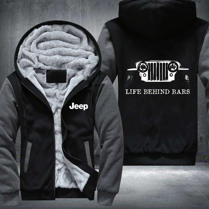 Jeep life behind bar Fleece Hoodies Jacket