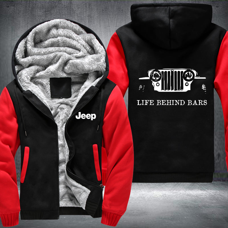 Jeep life behind bar Fleece Hoodies Jacket