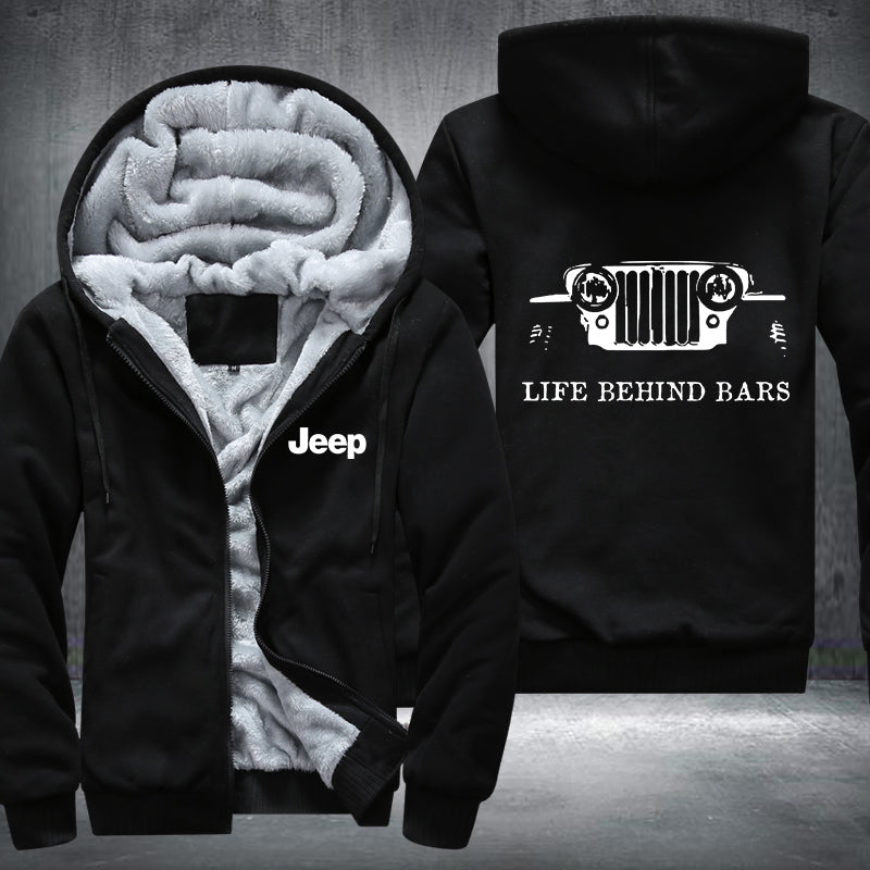 Jeep life behind bar Fleece Hoodies Jacket
