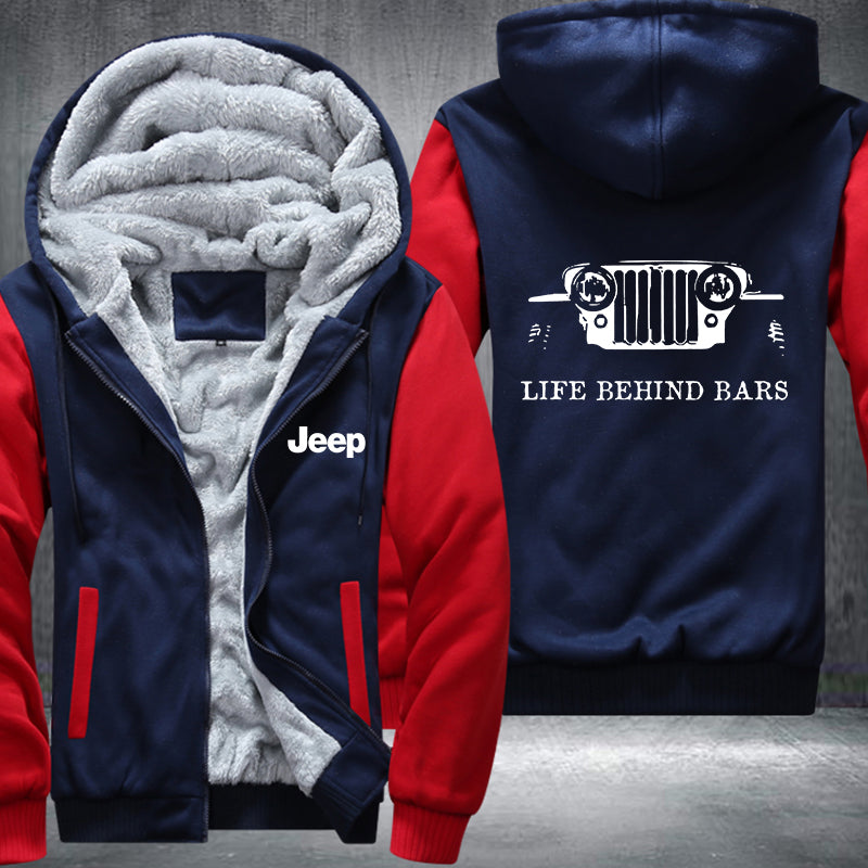 Jeep life behind bar Fleece Hoodies Jacket