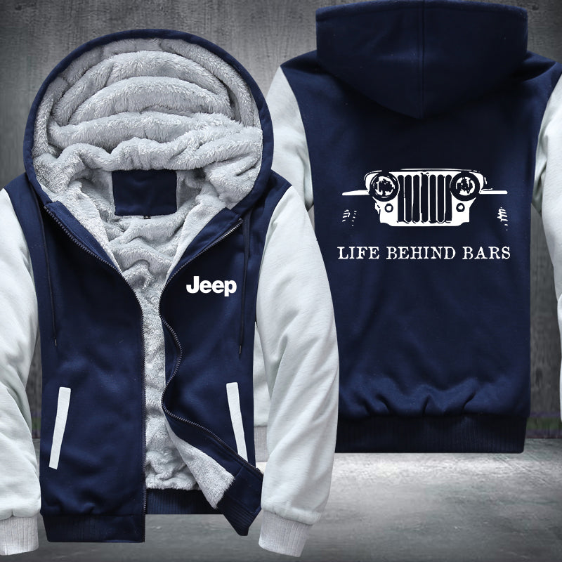Jeep life behind bar Fleece Hoodies Jacket