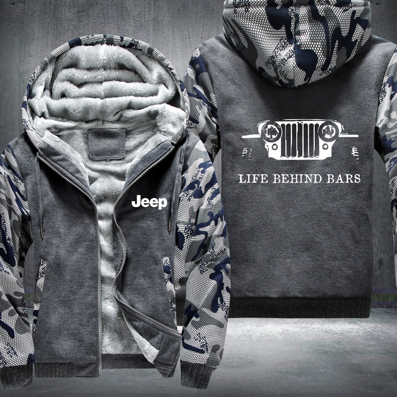 Jeep life behind bar Fleece Hoodies Jacket