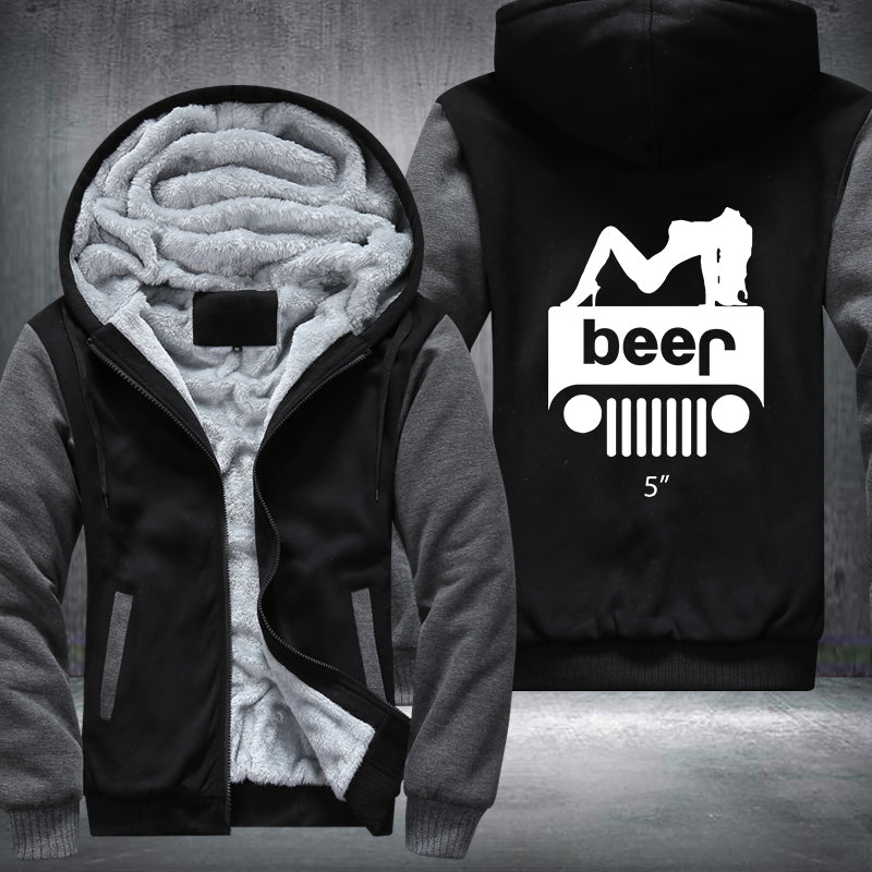 Girl Jeep Beer Fleece Hoodies Jacket