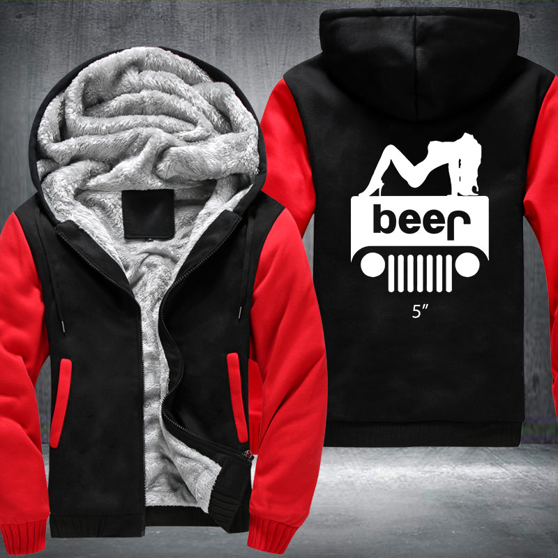 Girl Jeep Beer Fleece Hoodies Jacket