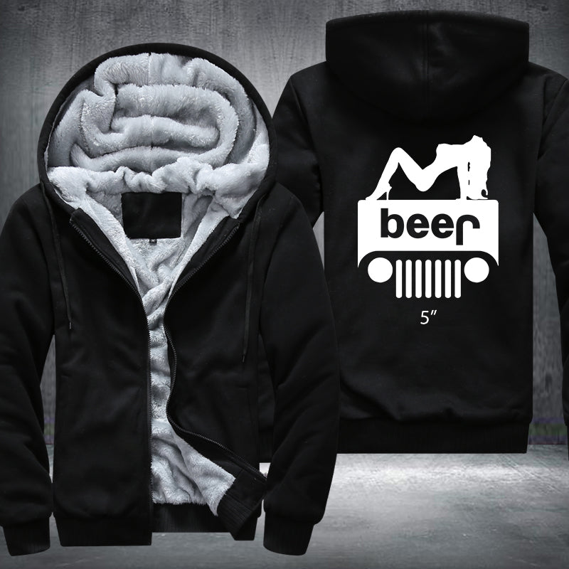 Girl Jeep Beer Fleece Hoodies Jacket